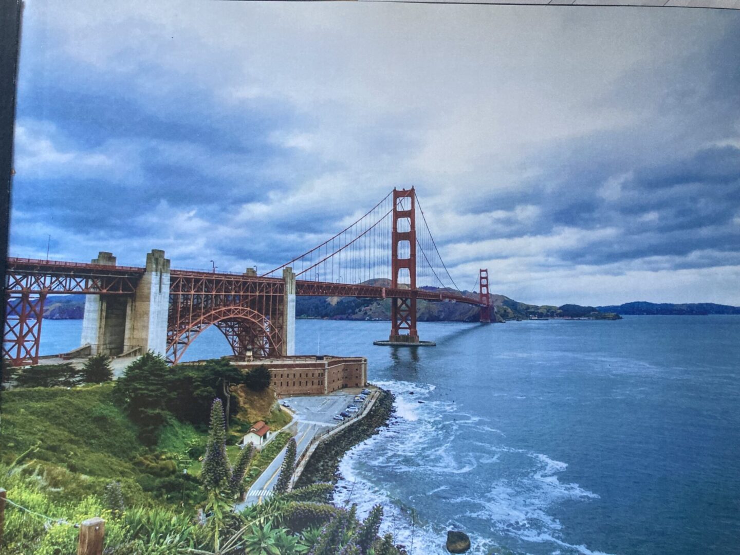 A painting of the golden gate bridge in san francisco.